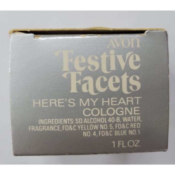 VTG Lot of 2 AVON Festive Facets Cologne Red Blue 1 fl oz Ornaments New in Box - Picture 3 of 7